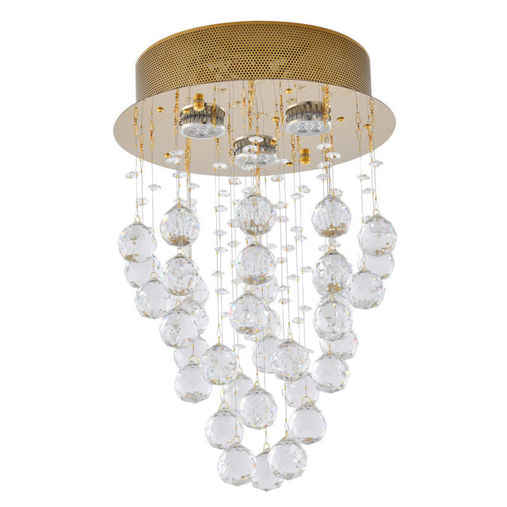 Clear Crystal Semi Flush Mount with Hardware Adjustable in Height: No