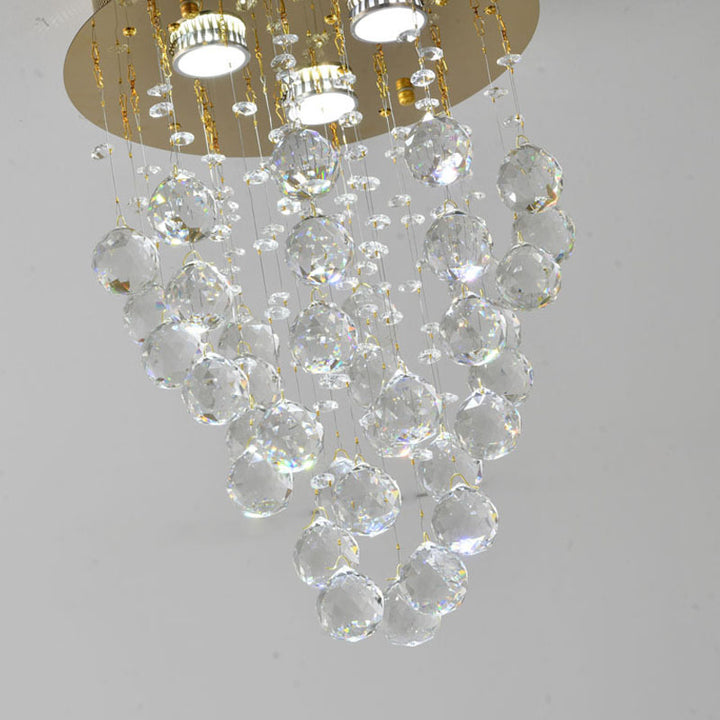 Clear Crystal Semi Flush Mount with Hardware Adjustable in Height: No