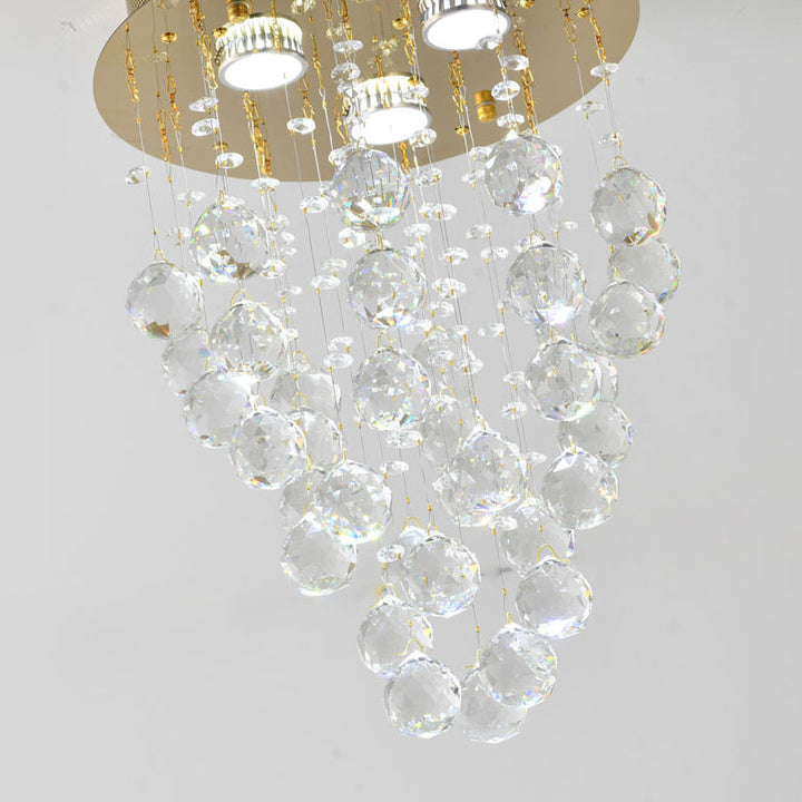 Clear Crystal Semi Flush Mount with Hardware Adjustable in Height: No