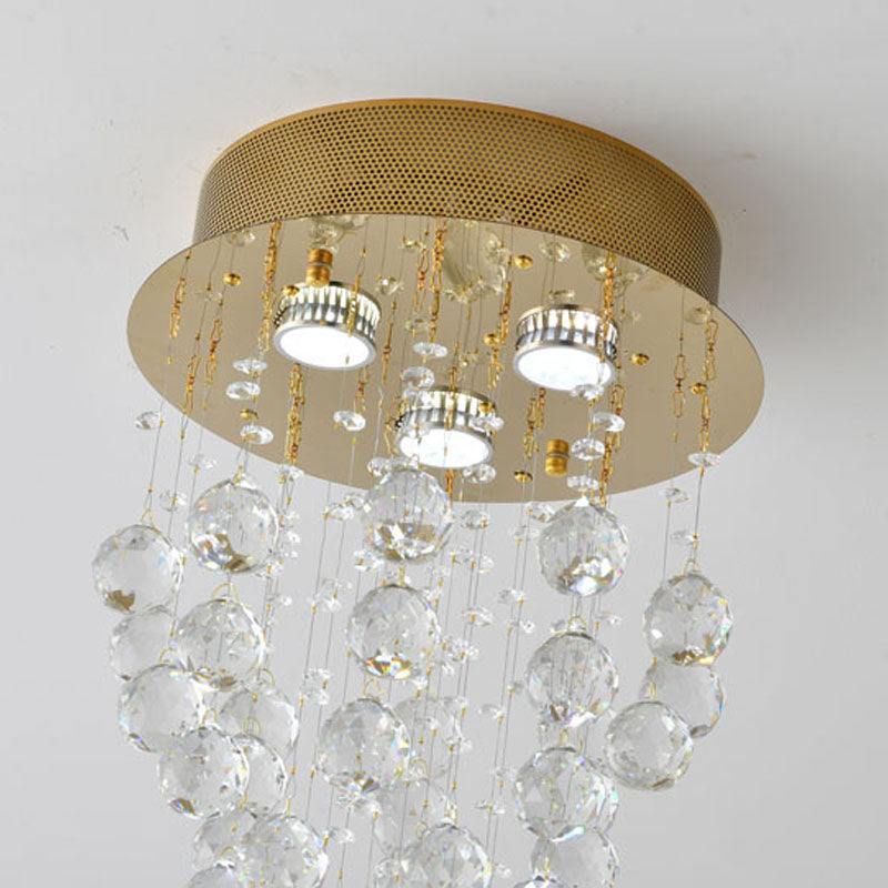 Clear Crystal Semi Flush Mount with Hardware Adjustable in Height: No