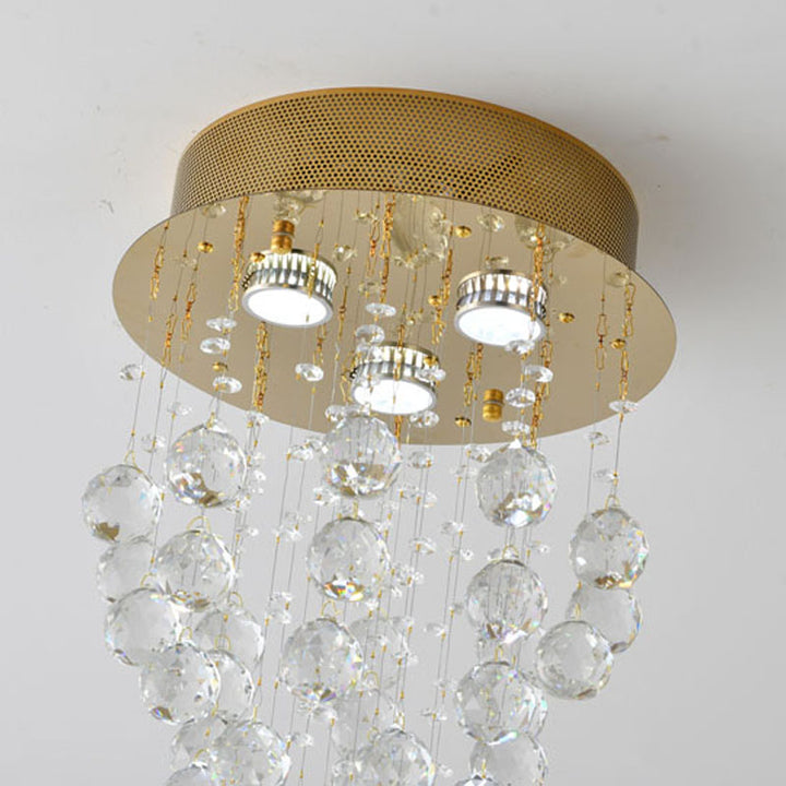 Clear Crystal Semi Flush Mount with Hardware Adjustable in Height: No