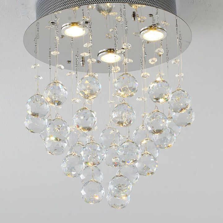 Clear Crystal Semi Flush Mount with Hardware Adjustable in Height: No