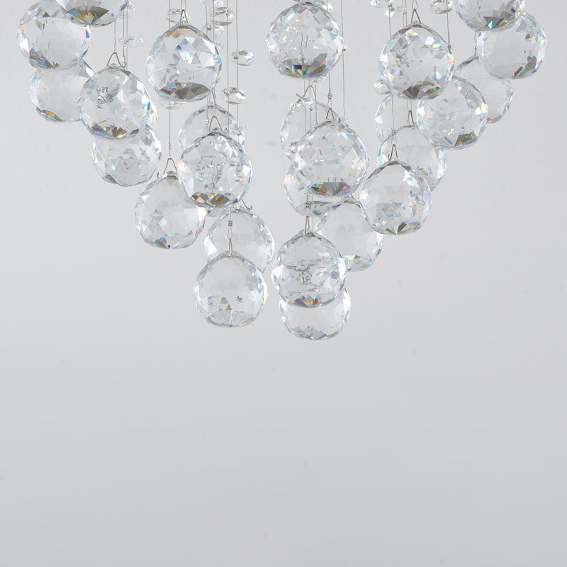 Clear Crystal Semi Flush Mount with Hardware Adjustable in Height: No