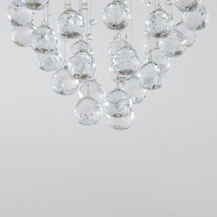 Clear Crystal Semi Flush Mount with Hardware Adjustable in Height: No