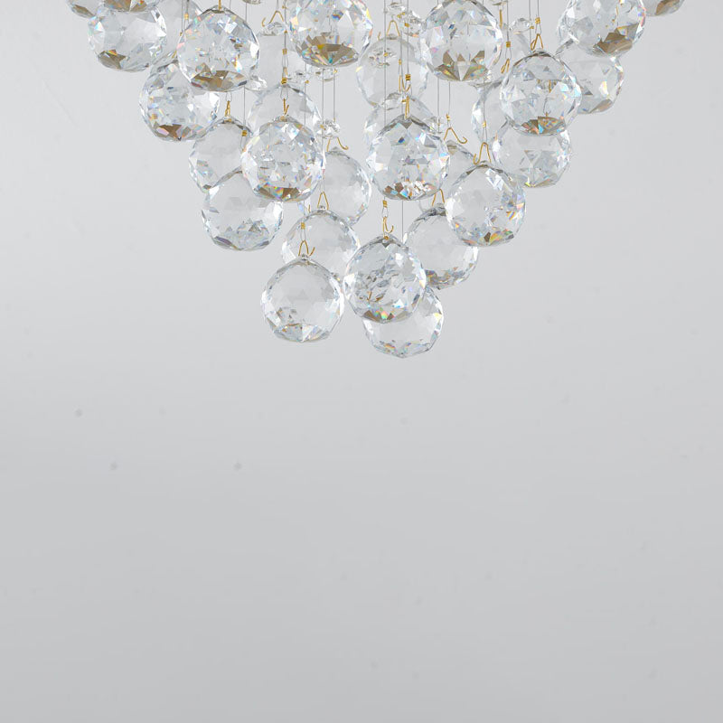 Clear Crystal Semi Flush Mount with Hardware Adjustable in Height: No