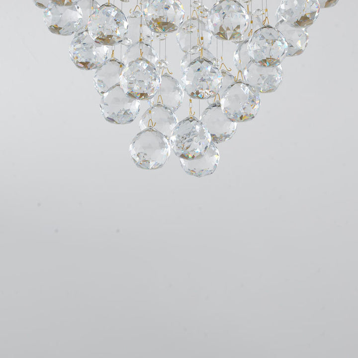 Clear Crystal Semi Flush Mount with Hardware Adjustable in Height: No