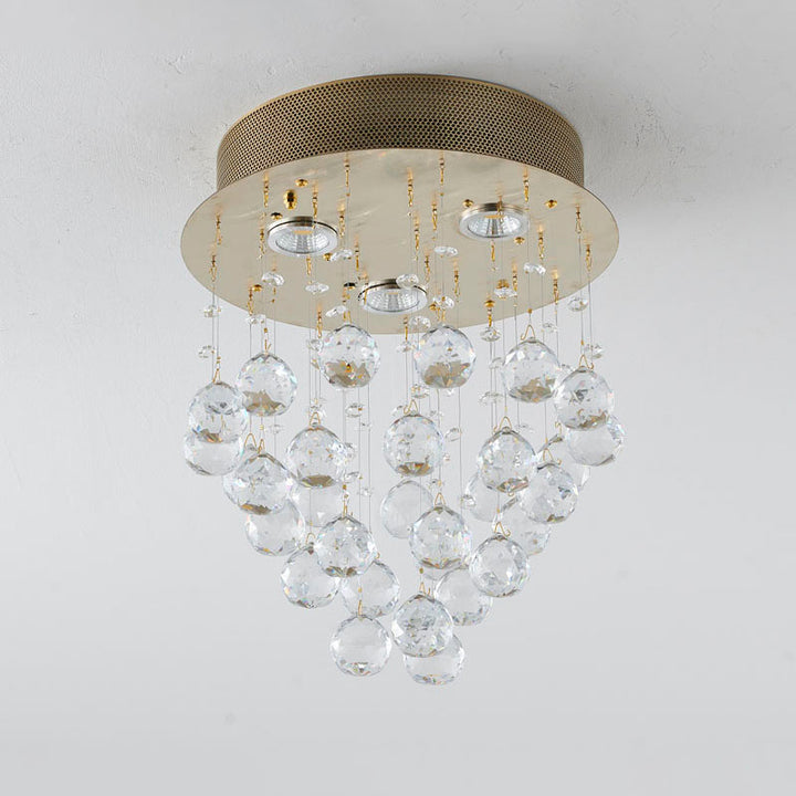 Clear Crystal Semi Flush Mount with Hardware Adjustable in Height: No