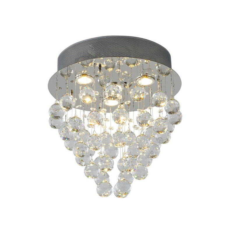 Clear Crystal Semi Flush Mount with Hardware Adjustable in Height: No