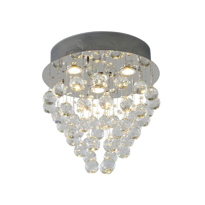 Clear Crystal Semi Flush Mount with Hardware Adjustable in Height: No
