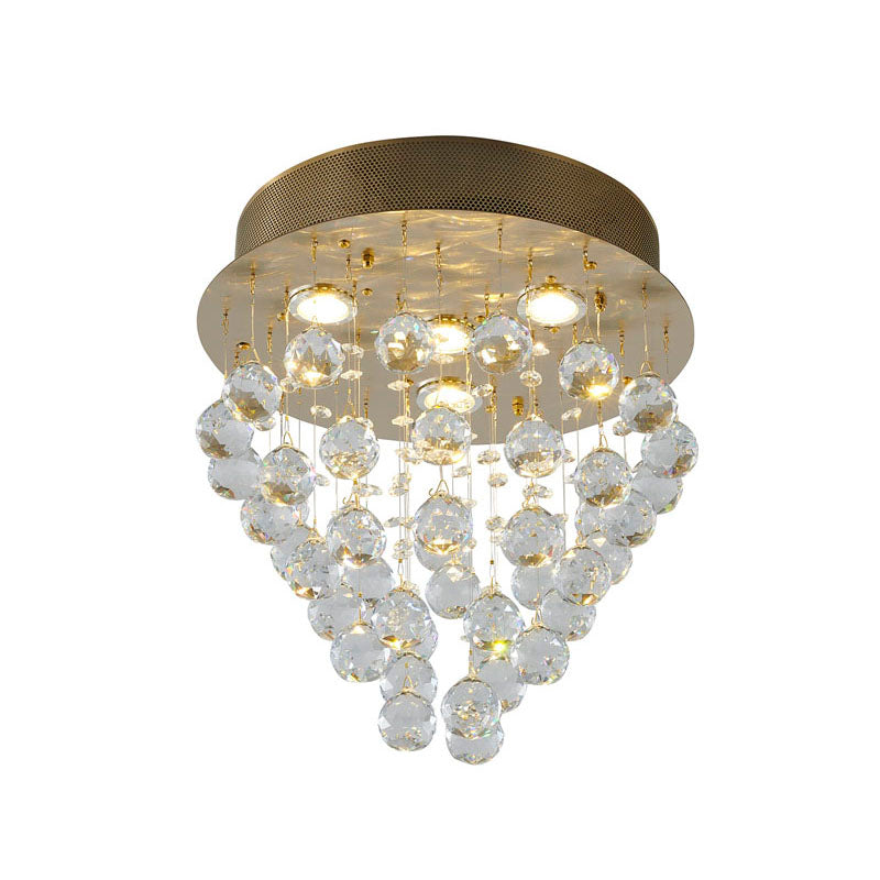 Clear Crystal Semi Flush Mount with Hardware Adjustable in Height: No