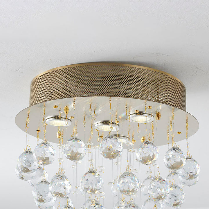 Clear Crystal Semi Flush Mount with Hardware Adjustable in Height: No