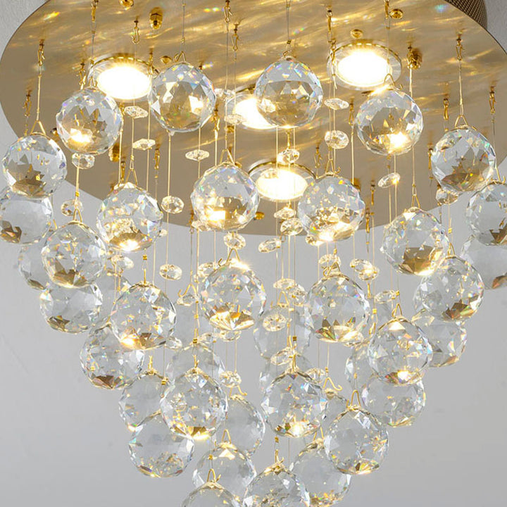 Clear Crystal Semi Flush Mount with Hardware Adjustable in Height: No