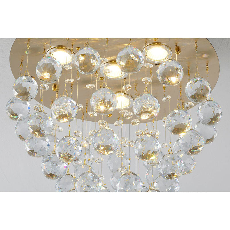 Clear Crystal Semi Flush Mount with Hardware Adjustable in Height: No
