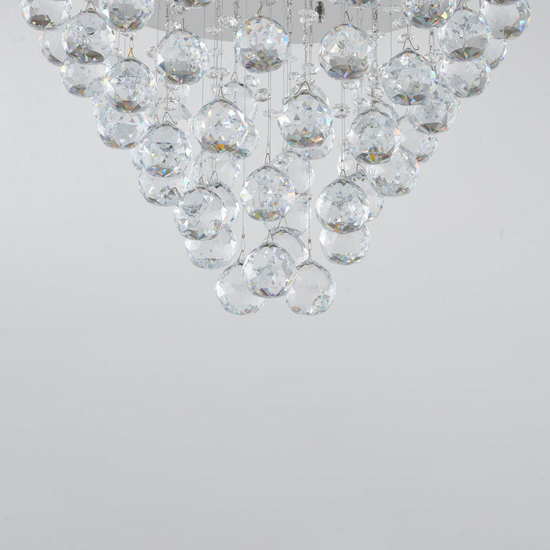 Clear Crystal Semi Flush Mount with Hardware Adjustable in Height: No