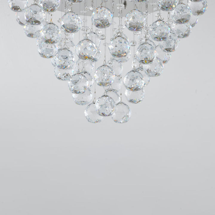 Clear Crystal Semi Flush Mount with Hardware Adjustable in Height: No