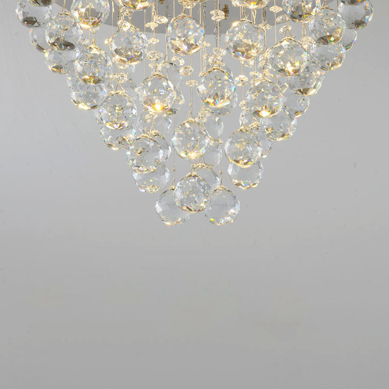Clear Crystal Semi Flush Mount with Hardware Adjustable in Height: No