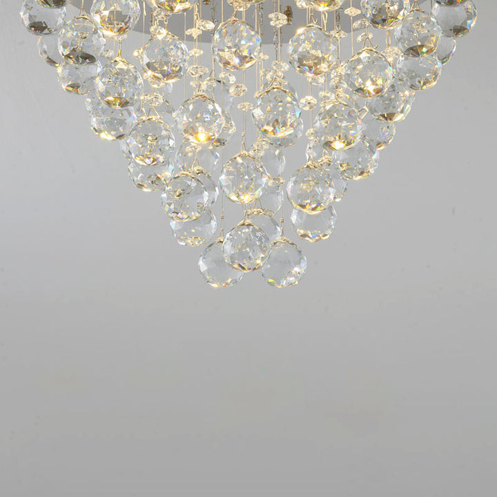 Clear Crystal Semi Flush Mount with Hardware Adjustable in Height: No