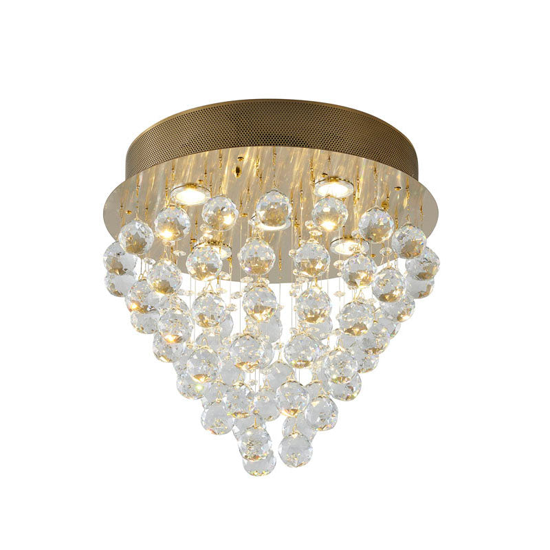Clear Crystal Semi Flush Mount with Hardware Adjustable in Height: No