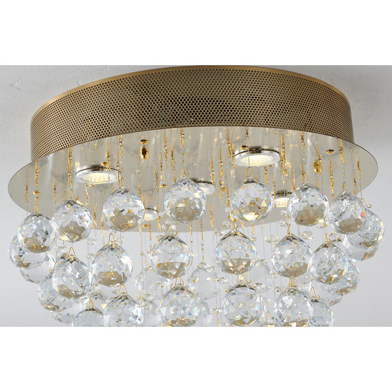 Clear Crystal Semi Flush Mount with Hardware Adjustable in Height: No