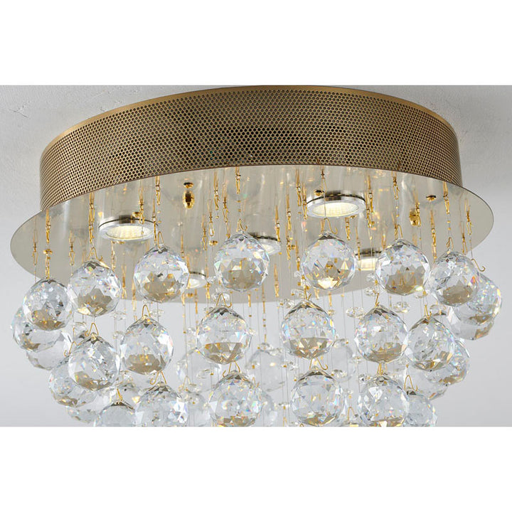 Clear Crystal Semi Flush Mount with Hardware Adjustable in Height: No