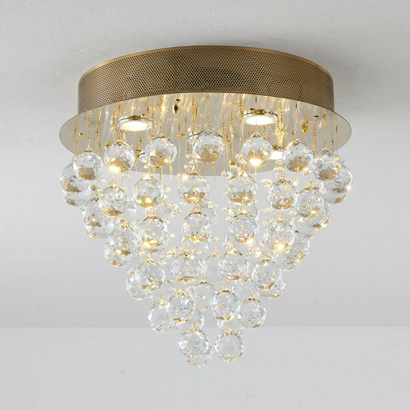 Clear Crystal Semi Flush Mount with Hardware Adjustable in Height: No