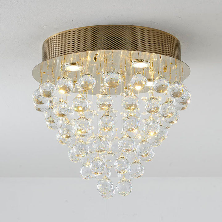 Clear Crystal Semi Flush Mount with Hardware Adjustable in Height: No