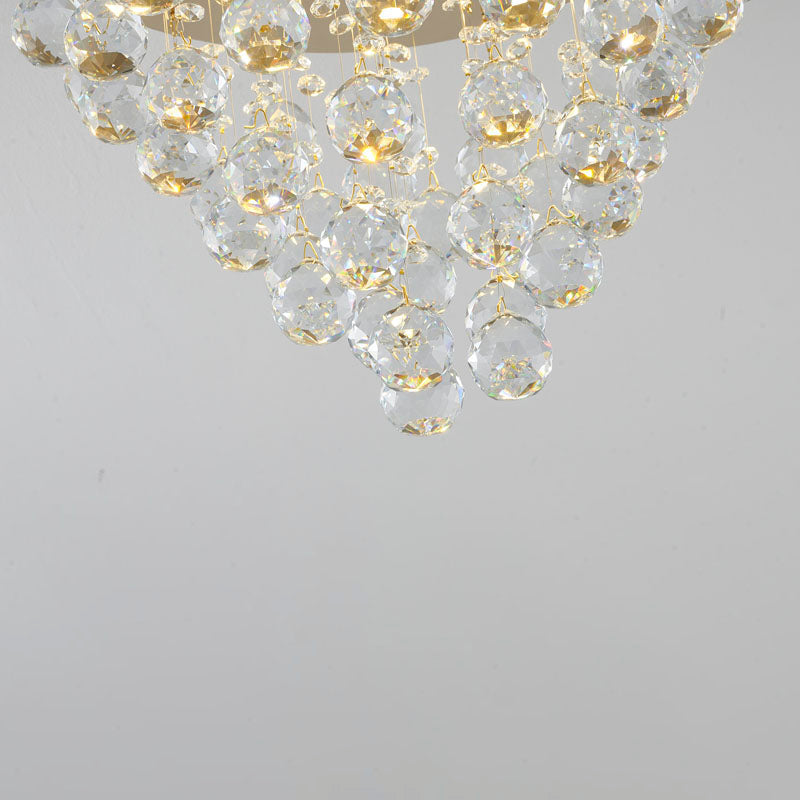 Clear Crystal Semi Flush Mount with Hardware Adjustable in Height: No