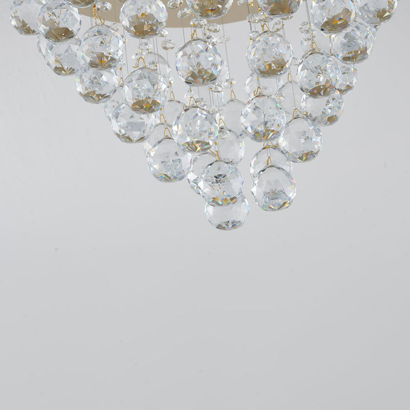 Clear Crystal Semi Flush Mount with Hardware Adjustable in Height: No