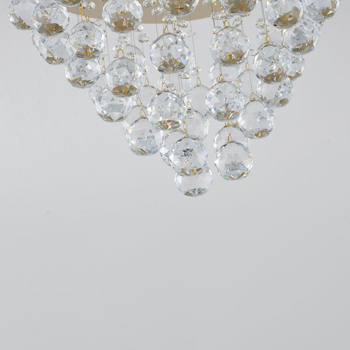 Clear Crystal Semi Flush Mount with Hardware Adjustable in Height: No