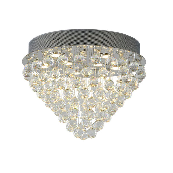 Clear Crystal Semi Flush Mount with Hardware Adjustable in Height: No