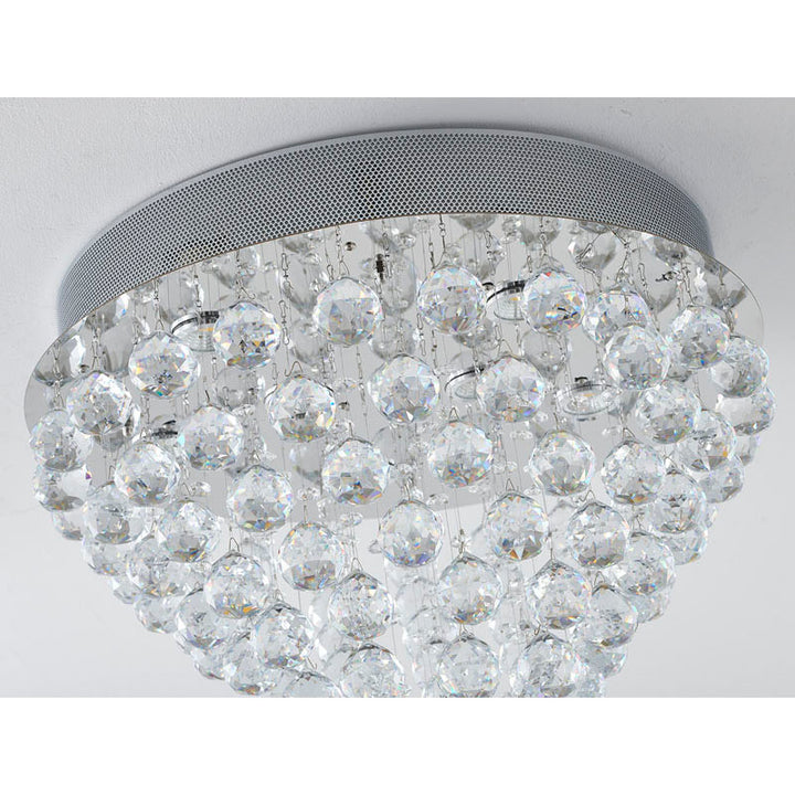 Clear Crystal Semi Flush Mount with Hardware Adjustable in Height: No