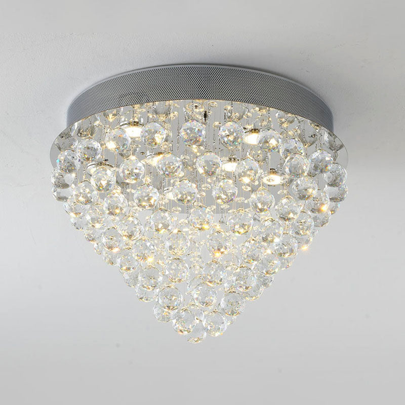 Clear Crystal Semi Flush Mount with Hardware Adjustable in Height: No