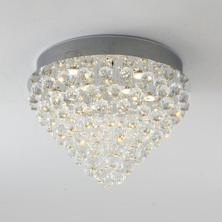Clear Crystal Semi Flush Mount with Hardware Adjustable in Height: No