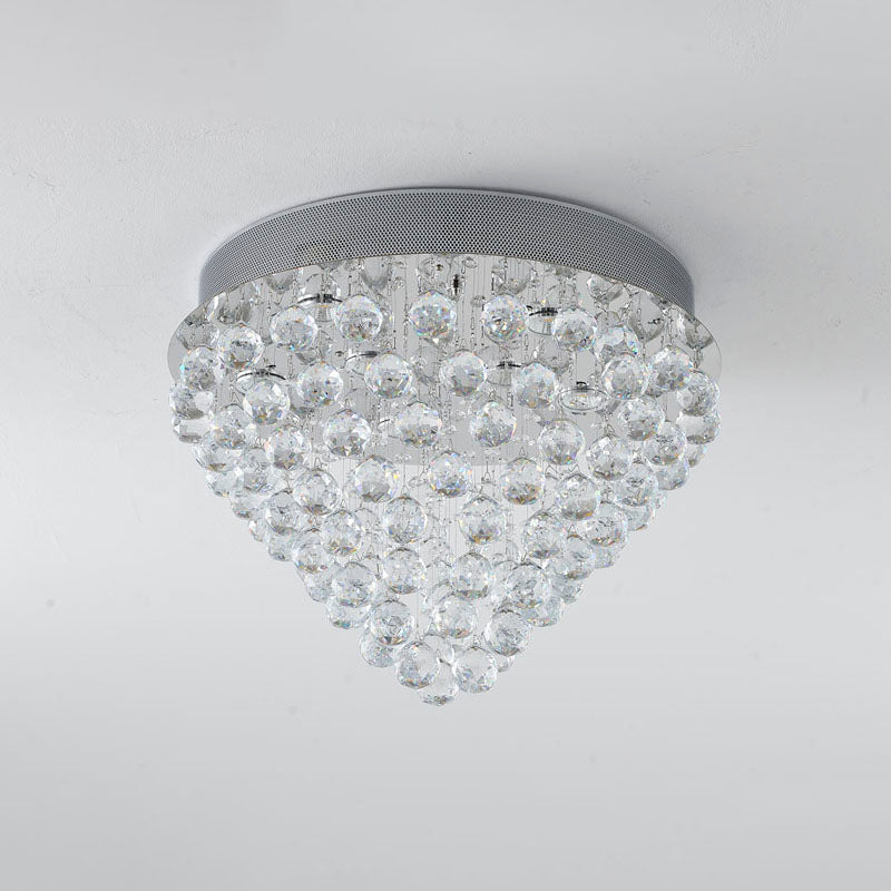 Clear Crystal Semi Flush Mount with Hardware Adjustable in Height: No