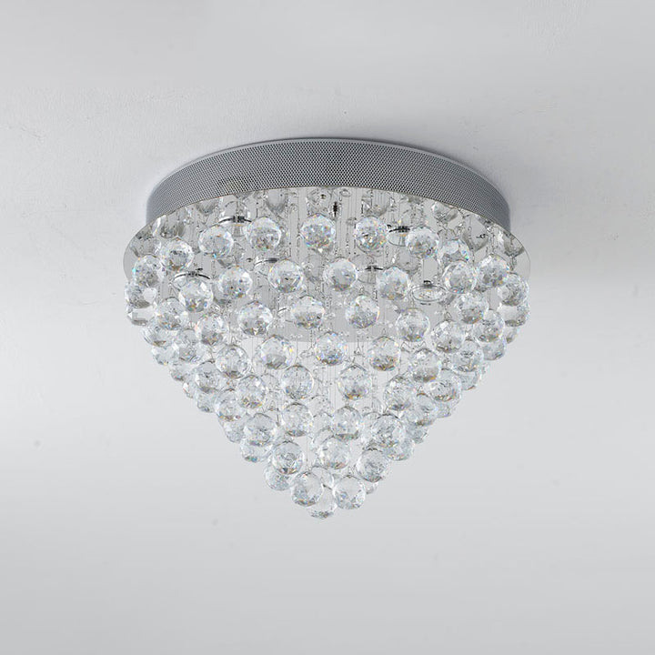 Clear Crystal Semi Flush Mount with Hardware Adjustable in Height: No