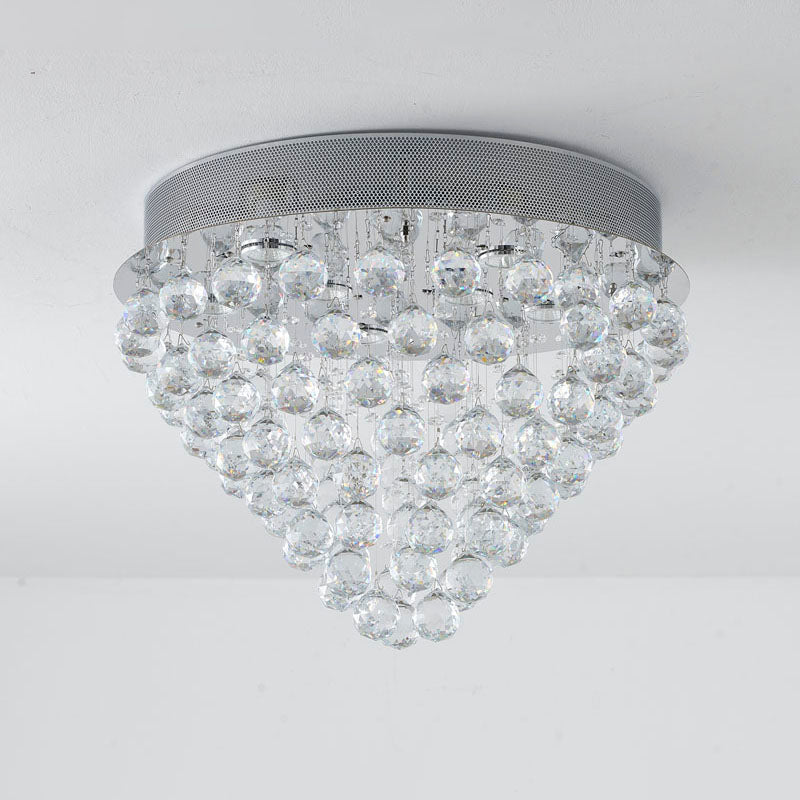 Clear Crystal Semi Flush Mount with Hardware Adjustable in Height: No