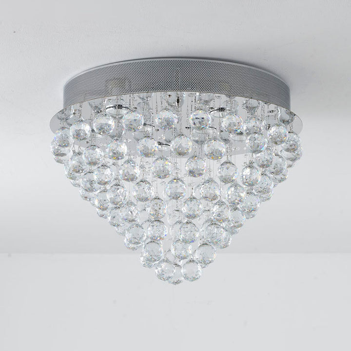 Clear Crystal Semi Flush Mount with Hardware Adjustable in Height: No
