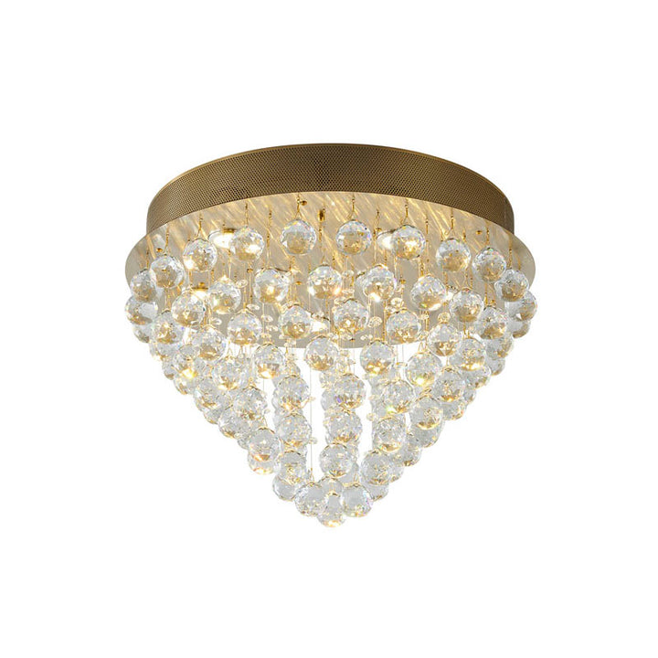 Clear Crystal Semi Flush Mount with Hardware Adjustable in Height: No