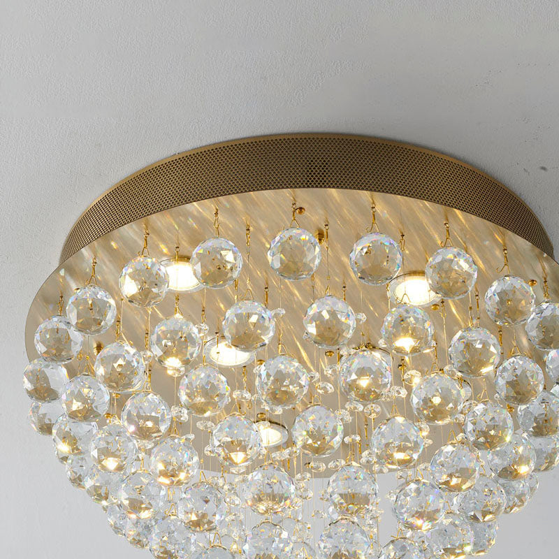 Clear Crystal Semi Flush Mount with Hardware Adjustable in Height: No