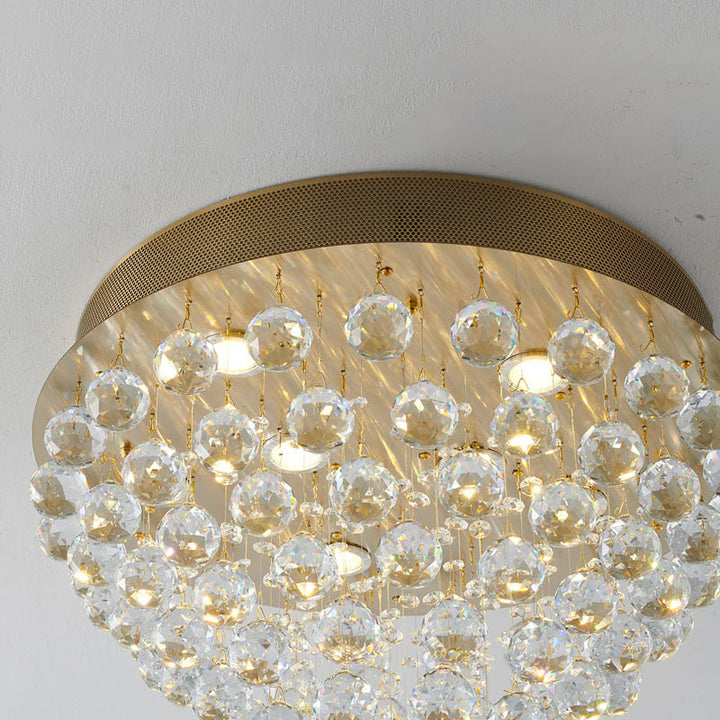 Clear Crystal Semi Flush Mount with Hardware Adjustable in Height: No
