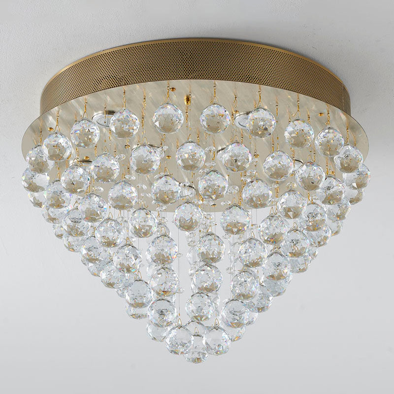 Clear Crystal Semi Flush Mount with Hardware Adjustable in Height: No