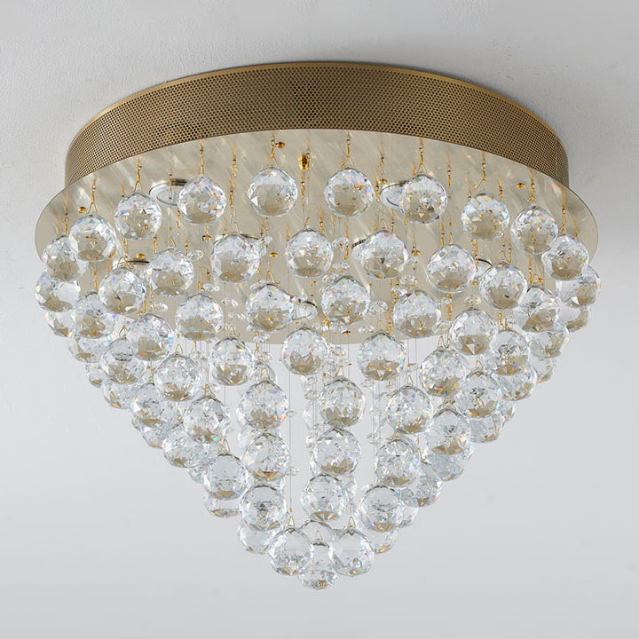 Clear Crystal Semi Flush Mount with Hardware Adjustable in Height: No