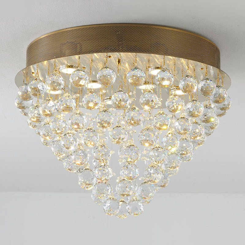 Clear Crystal Semi Flush Mount with Hardware Adjustable in Height: No