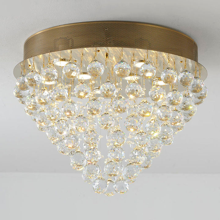 Clear Crystal Semi Flush Mount with Hardware Adjustable in Height: No