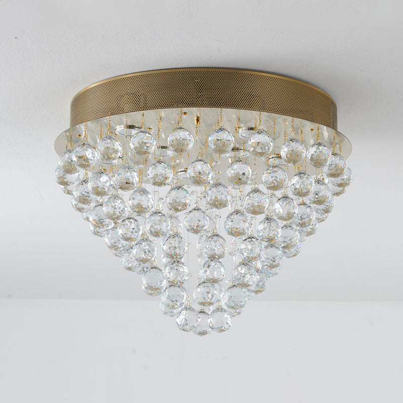 Clear Crystal Semi Flush Mount with Hardware Adjustable in Height: No