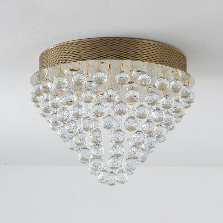 Clear Crystal Semi Flush Mount with Hardware Adjustable in Height: No