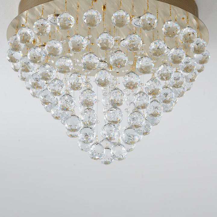 Clear Crystal Semi Flush Mount with Hardware Adjustable in Height: No