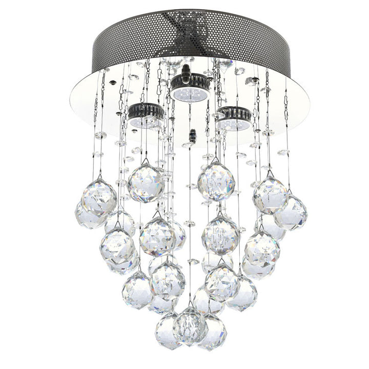 Clear Crystal Semi Flush Mount with Hardware Adjustable in Height: No