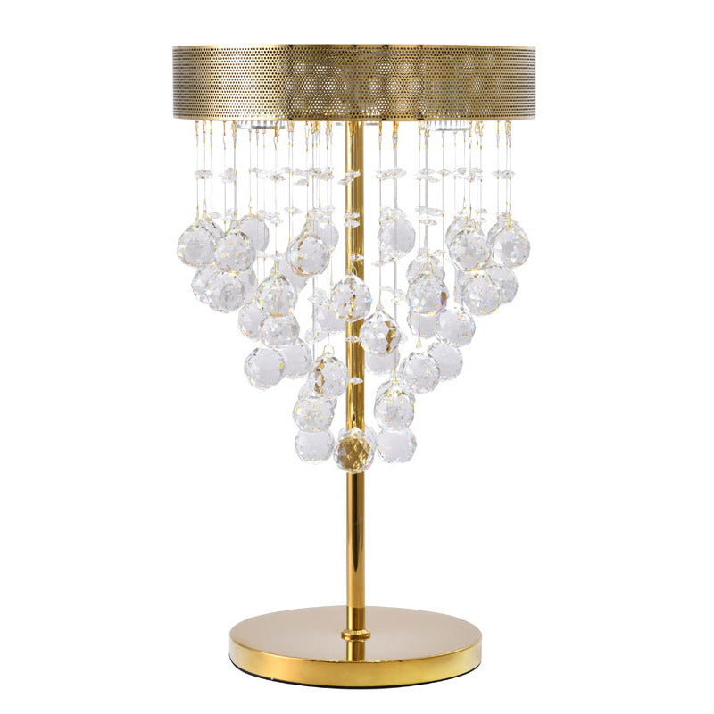 Framed Table Lamp with Clear Hanging Crystals by Bethel - view 10