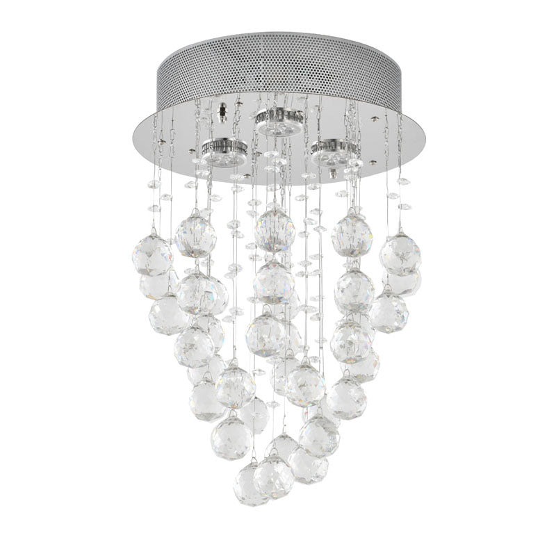 Clear Crystal Semi Flush Mount with Hardware Adjustable in Height: No
